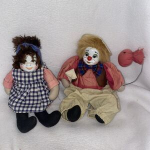 RF COLLECTION GERMAN Clown DOLL Hobo VINTAGE 2 Procelein Face Good Decor